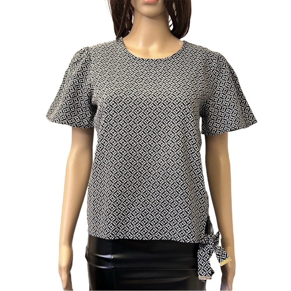 Michael Kors Women's Short Sleeves Crew Neck Linen Blend Top Size S - NWT $88